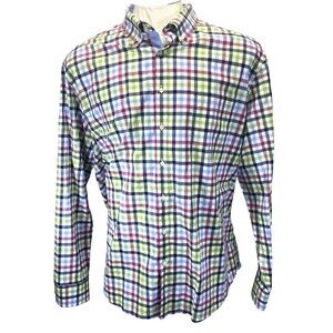 Christian Berg Shirt Mens 3XL Eqyptian Cotton Gingham Button Up/Down Long Sleeve